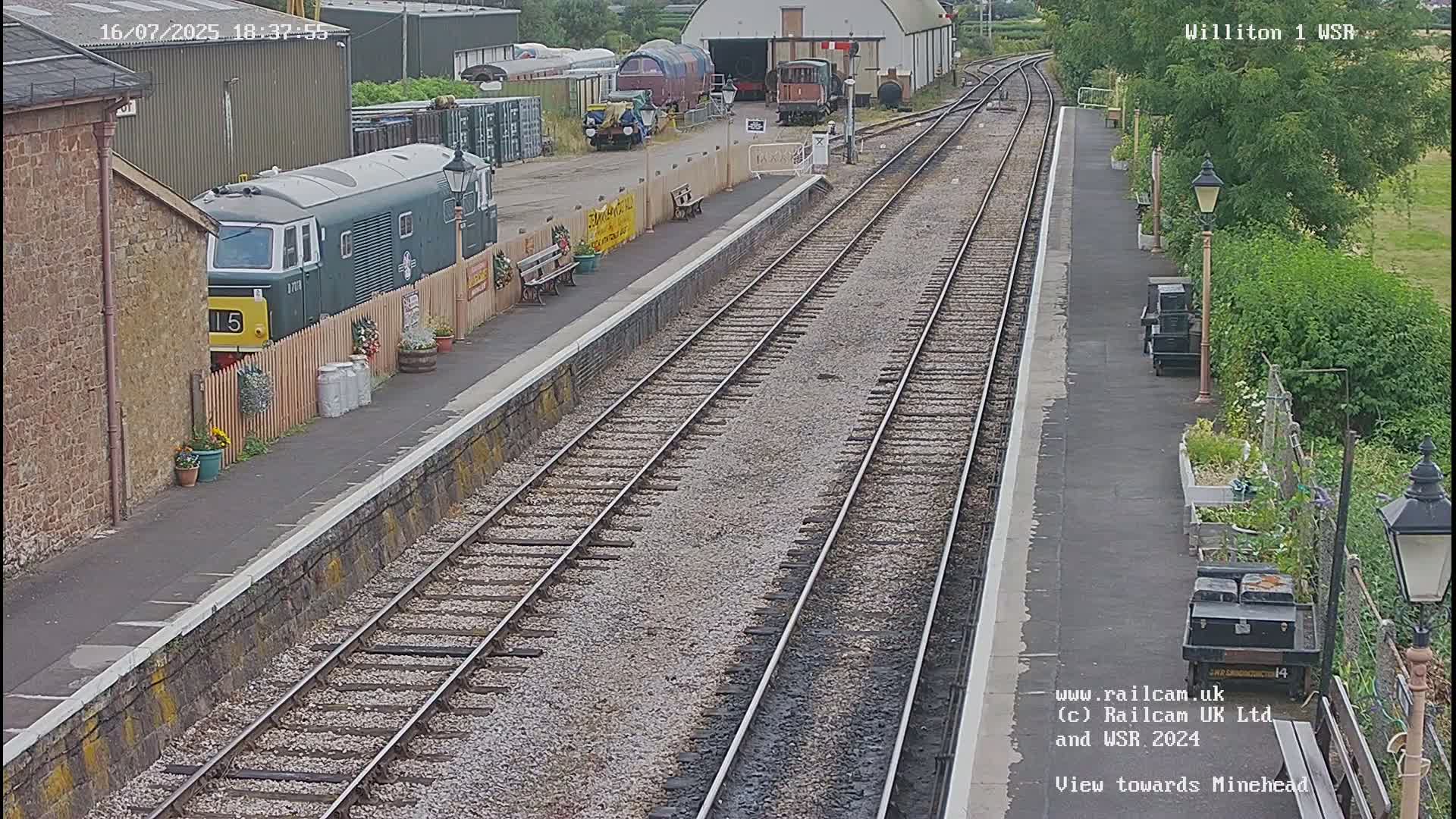 West Somerset Railway Williton Station North Platform View Live Cam  - Somerset, South West, England, United Kingdom