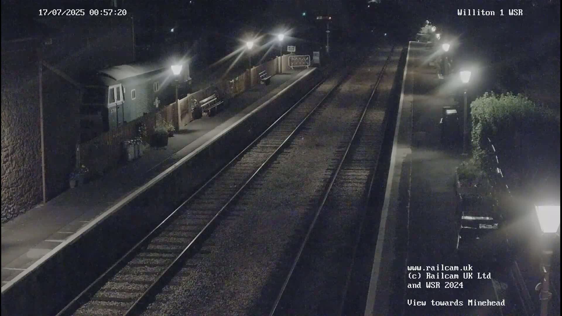 West Somerset Railway Williton Station North Platform View Live Cam  - Somerset, South West, England, United Kingdom