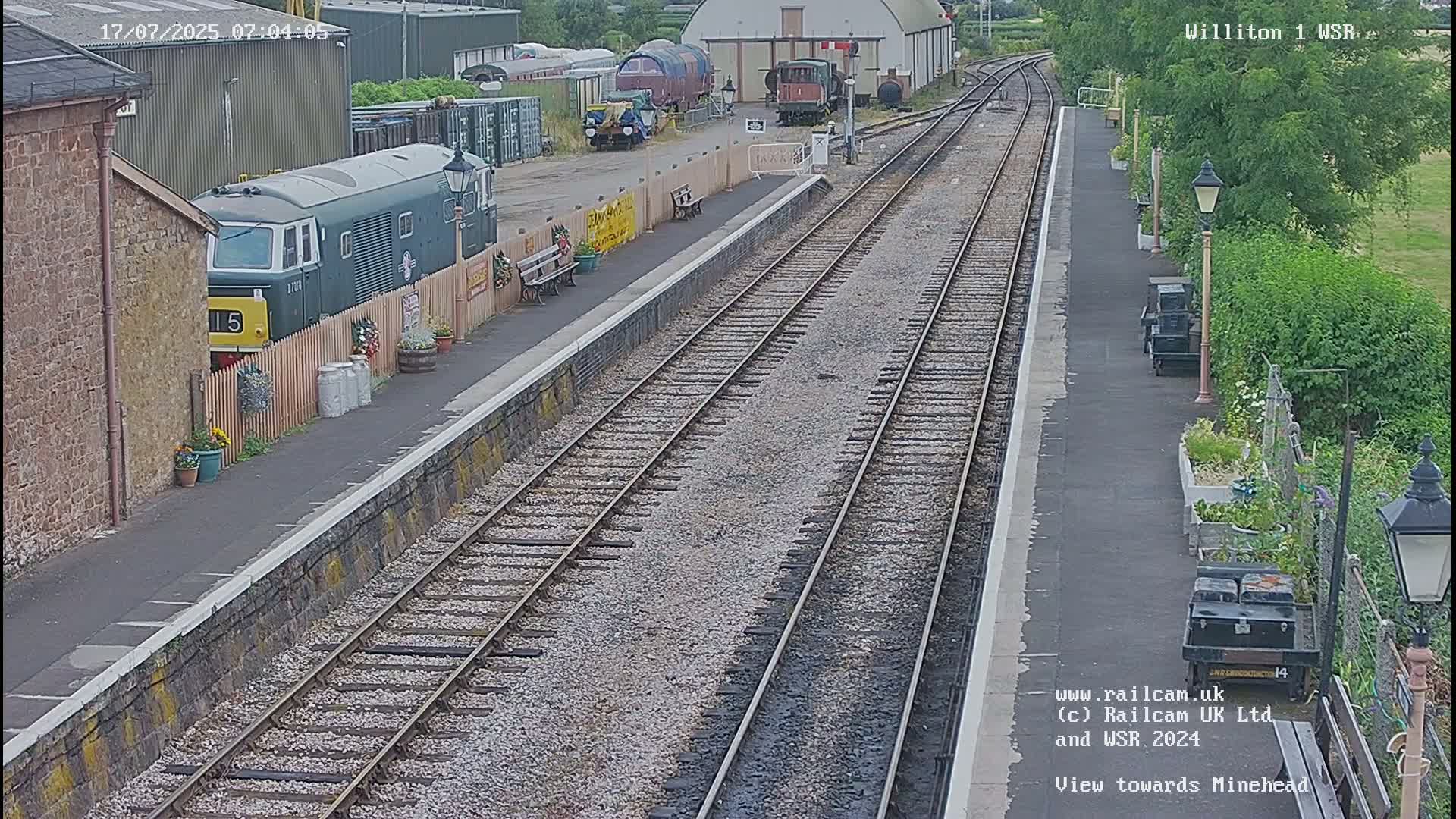 West Somerset Railway Williton Station North Platform View Live Cam  - Somerset, South West, England, United Kingdom