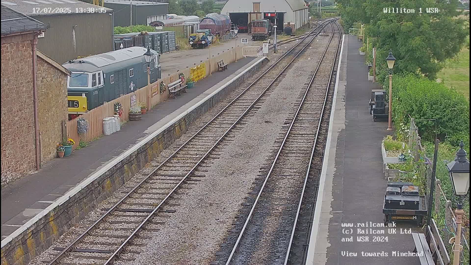West Somerset Railway Williton Station North Platform View Live Cam  - Somerset, South West, England, United Kingdom