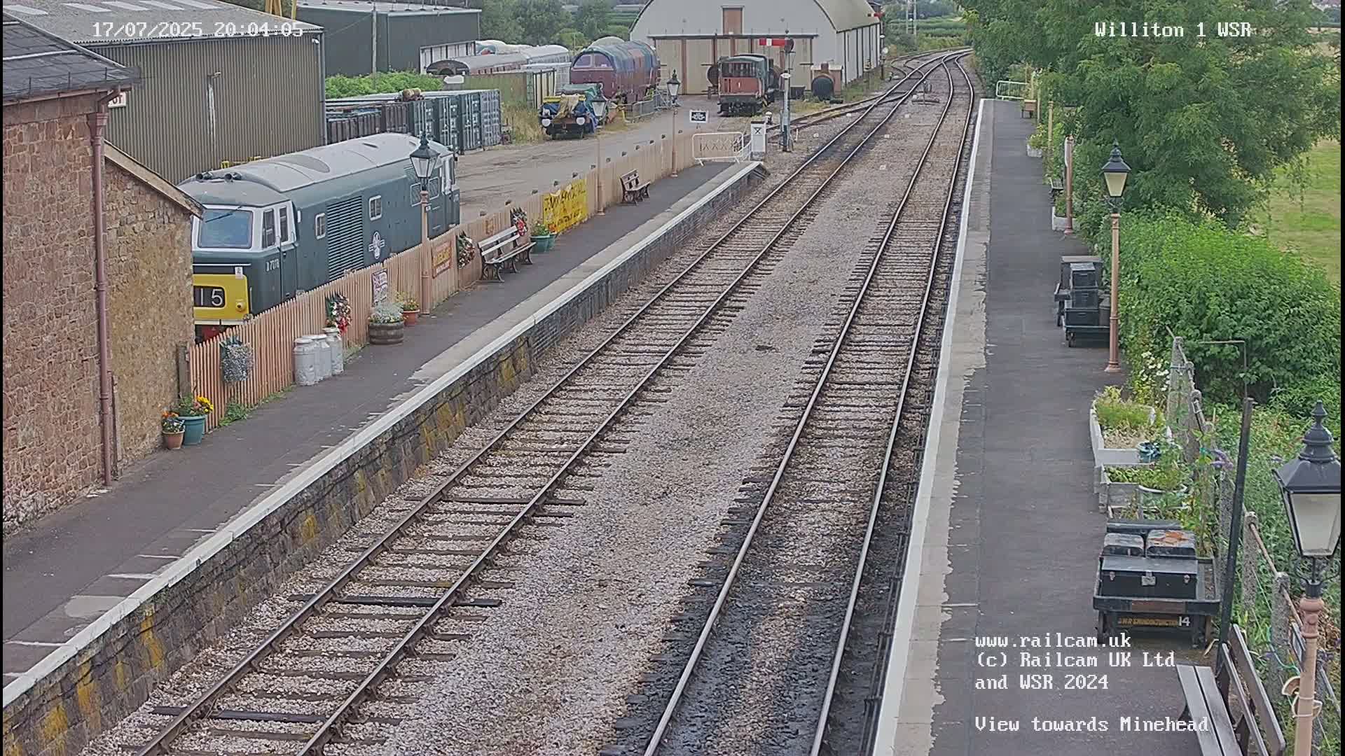 West Somerset Railway Williton Station North Platform View Live Cam  - Somerset, South West, England, United Kingdom
