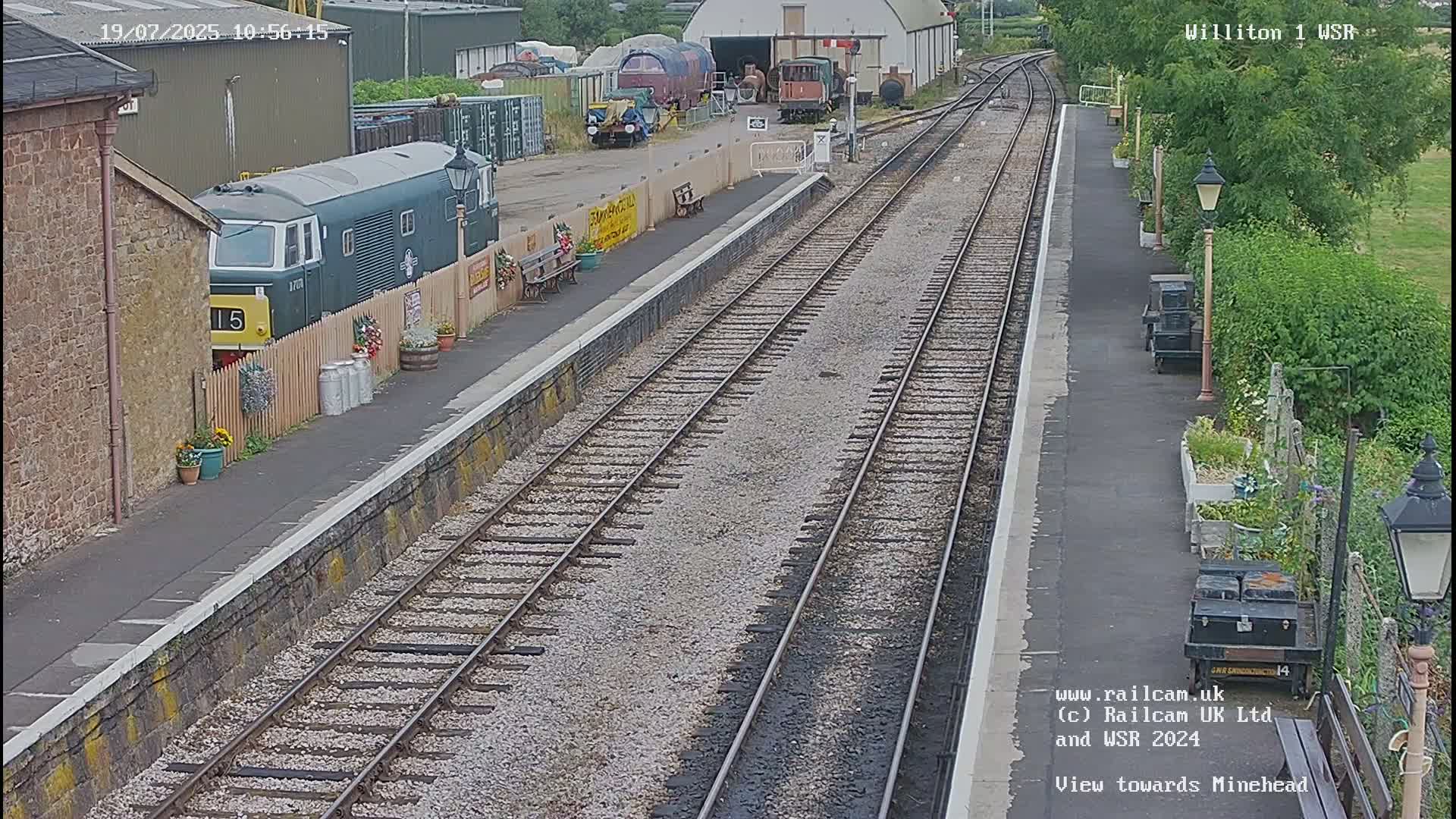 West Somerset Railway Williton Station North Platform View Live Cam  - Somerset, South West, England, United Kingdom