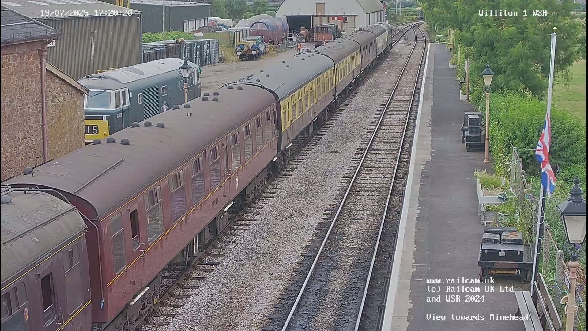West Somerset Railway Williton Station North Platform View Live Cam  - Somerset, South West, England, United Kingdom