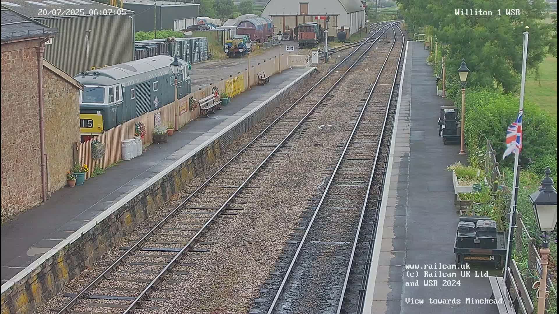 West Somerset Railway Williton Station North Platform View Live Cam  - Somerset, South West, England, United Kingdom