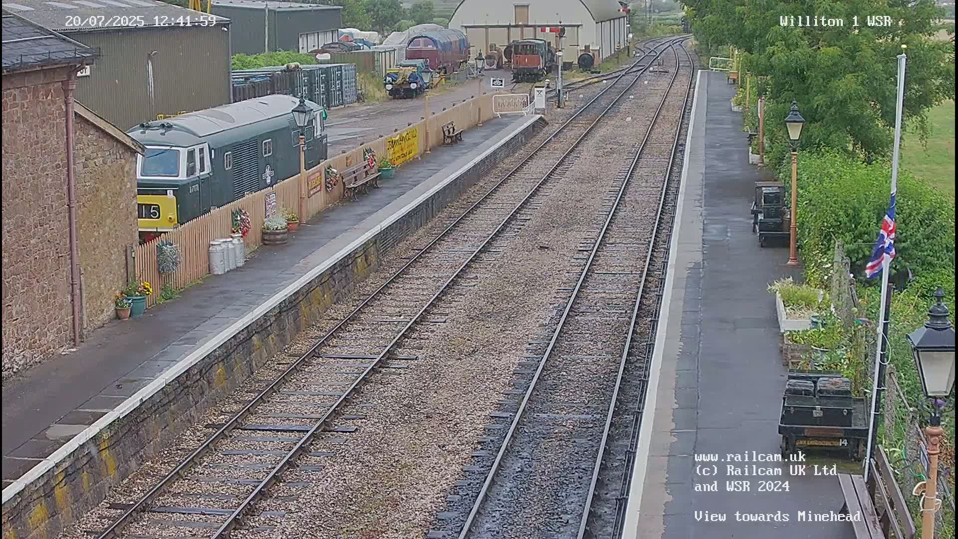 West Somerset Railway Williton Station North Platform View Live Cam  - Somerset, South West, England, United Kingdom