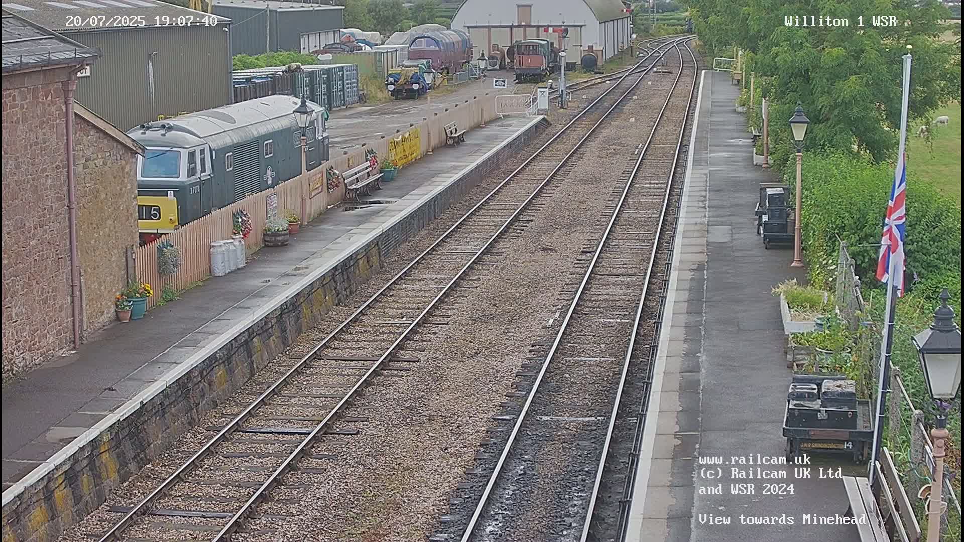West Somerset Railway Williton Station North Platform View Live Cam  - Somerset, South West, England, United Kingdom