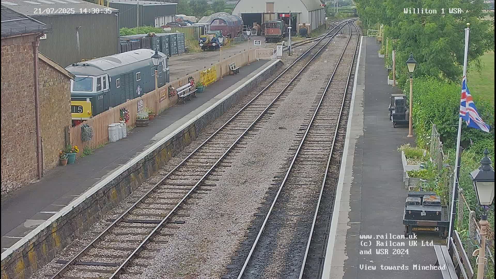 West Somerset Railway Williton Station North Platform View Live Cam  - Somerset, South West, England, United Kingdom