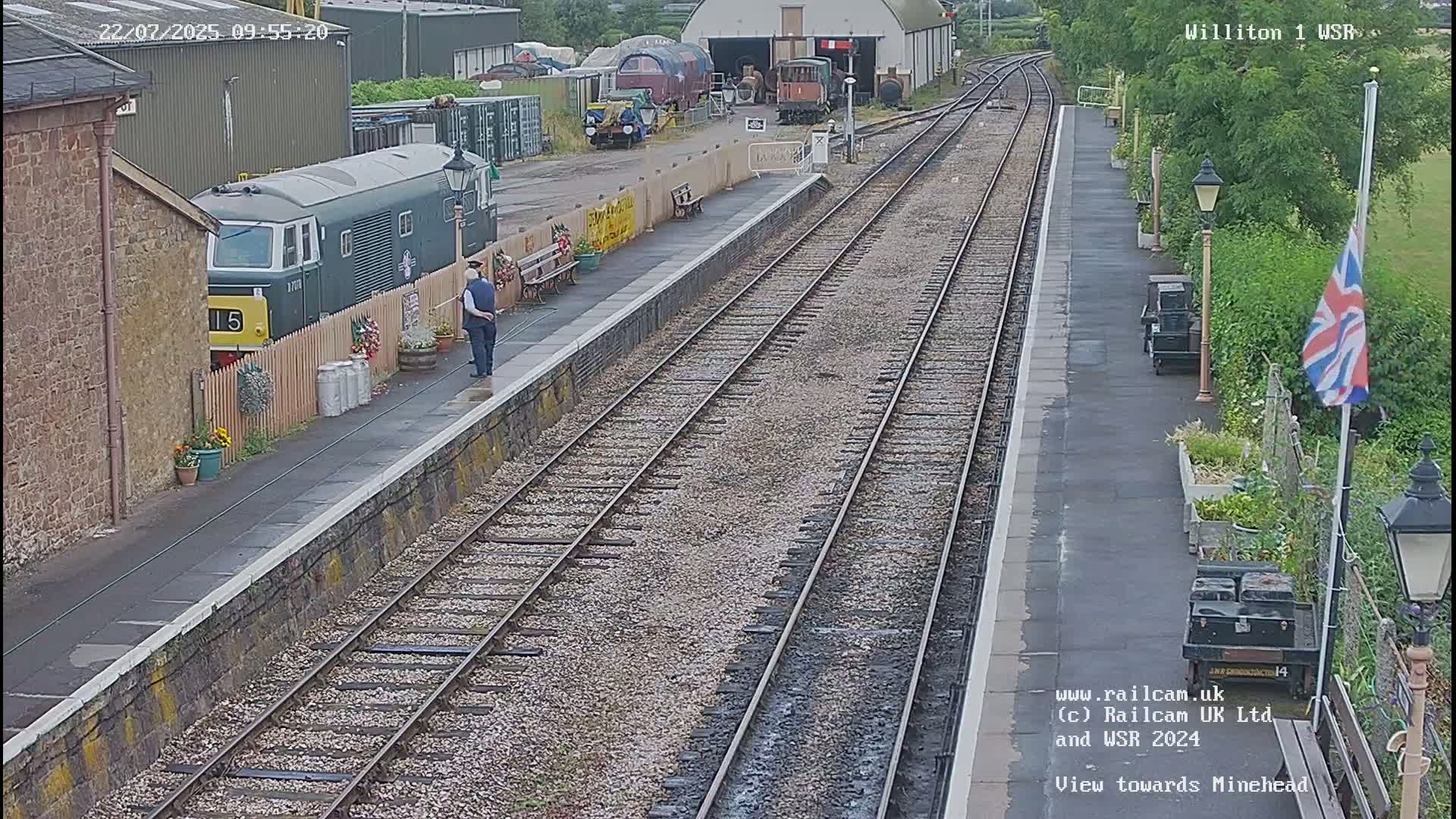 West Somerset Railway Williton Station North Platform View Live Cam  - Somerset, South West, England, United Kingdom