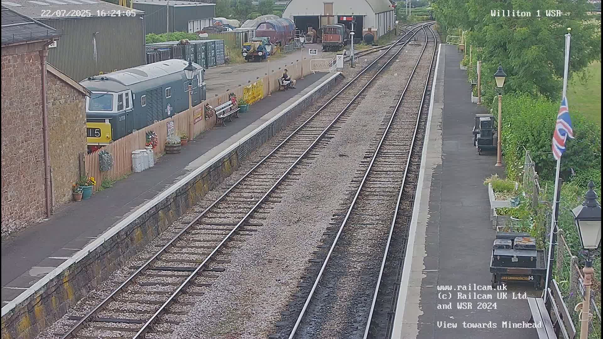 West Somerset Railway Williton Station North Platform View Live Cam  - Somerset, South West, England, United Kingdom