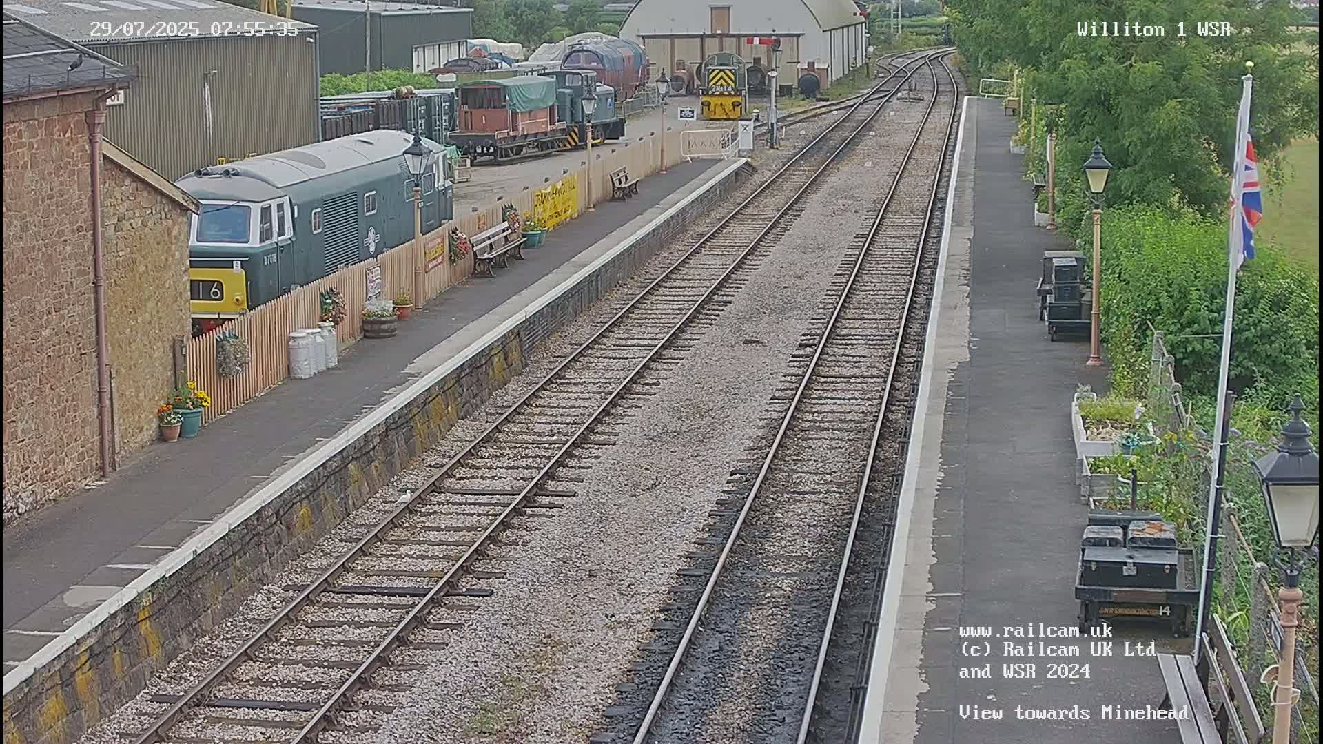 West Somerset Railway Williton Station North Platform View Live Cam  - Somerset, South West, England, United Kingdom