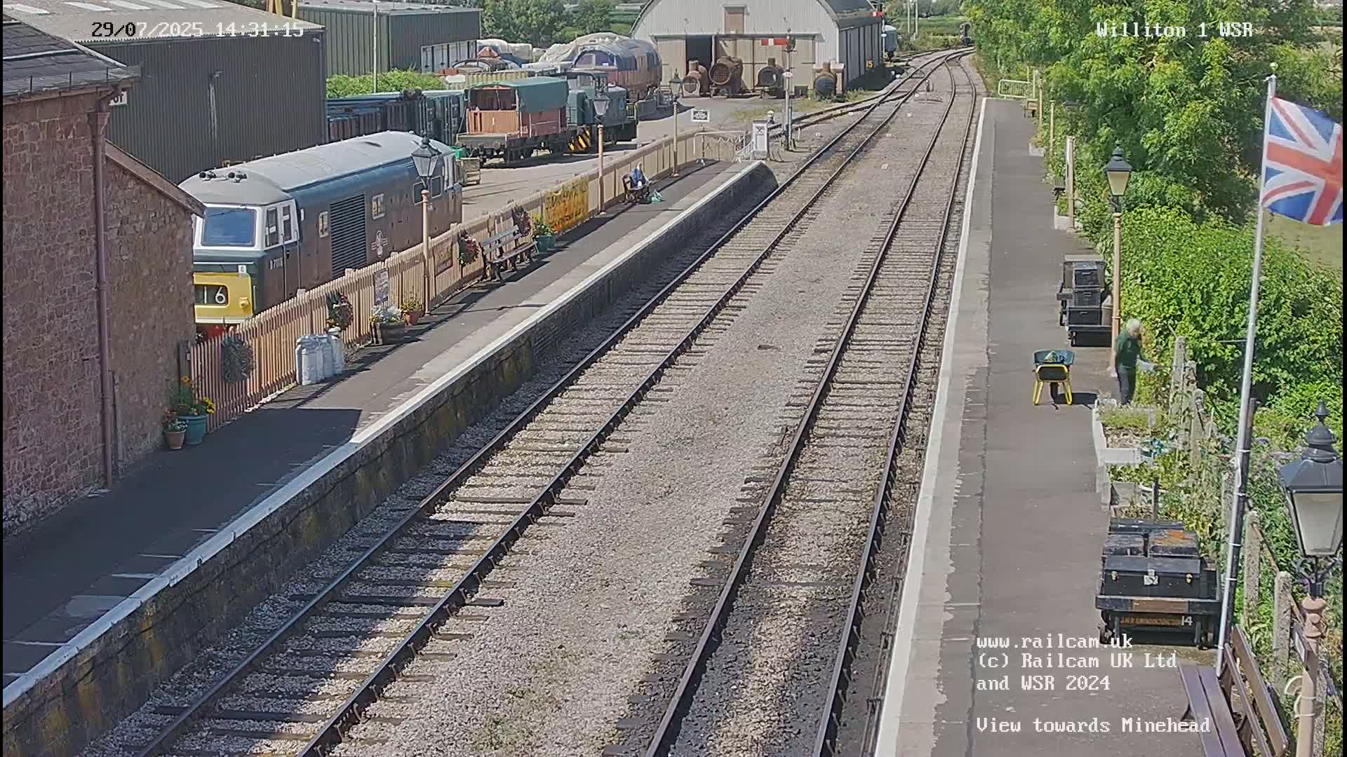 West Somerset Railway Williton Station North Platform View Live Cam  - Somerset, South West, England, United Kingdom