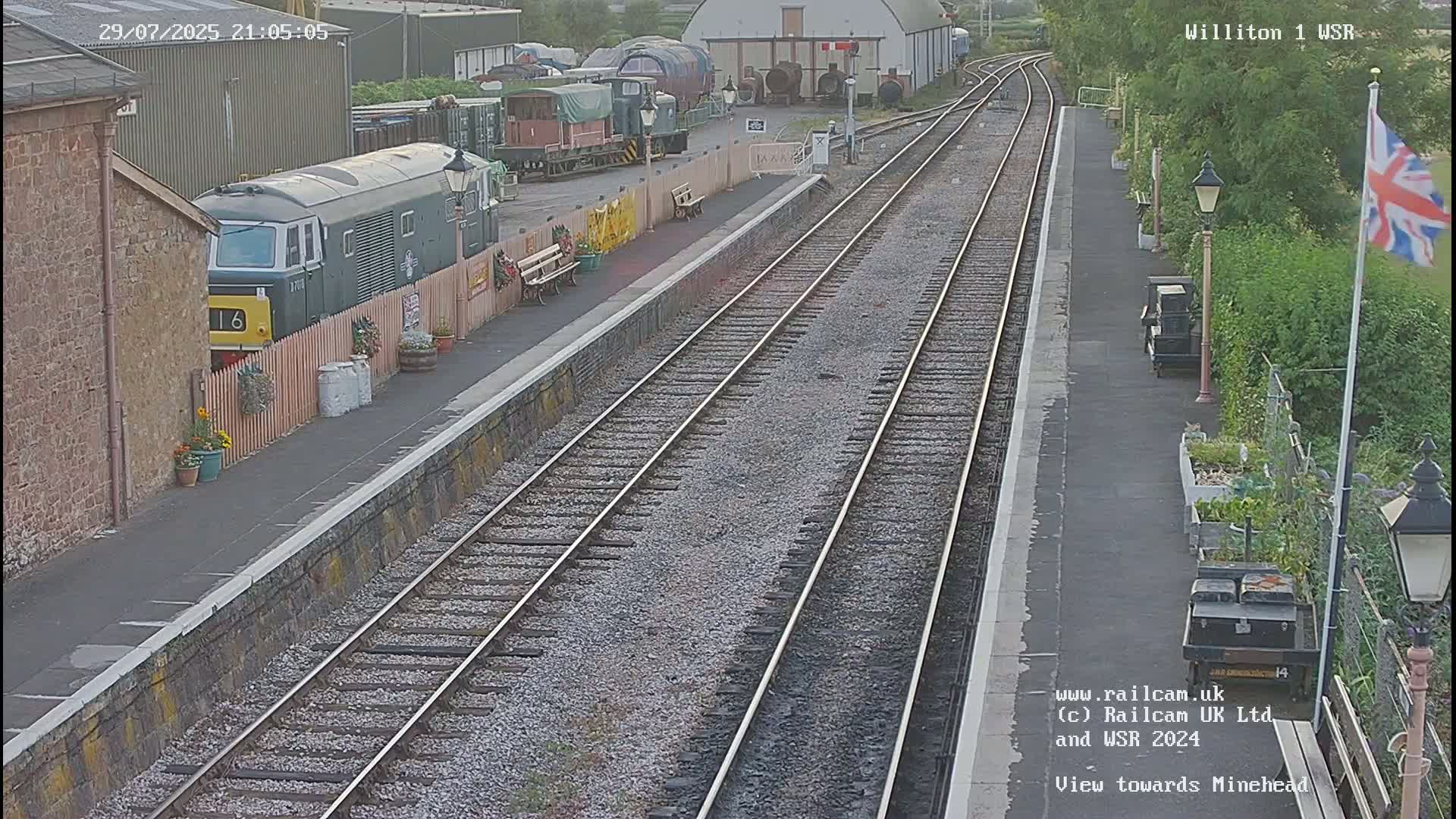 West Somerset Railway Williton Station North Platform View Live Cam  - Somerset, South West, England, United Kingdom