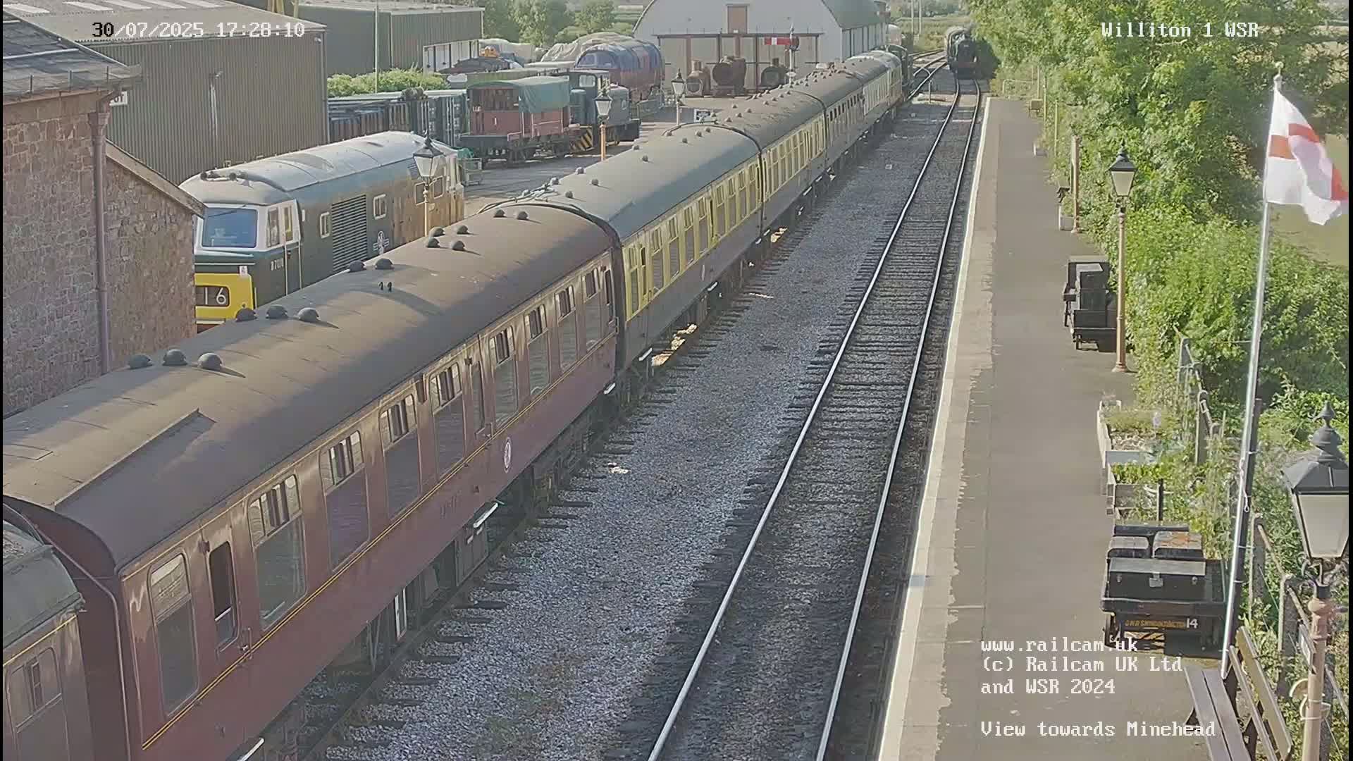 West Somerset Railway Williton Station North Platform View Live Cam  - Somerset, South West, England, United Kingdom