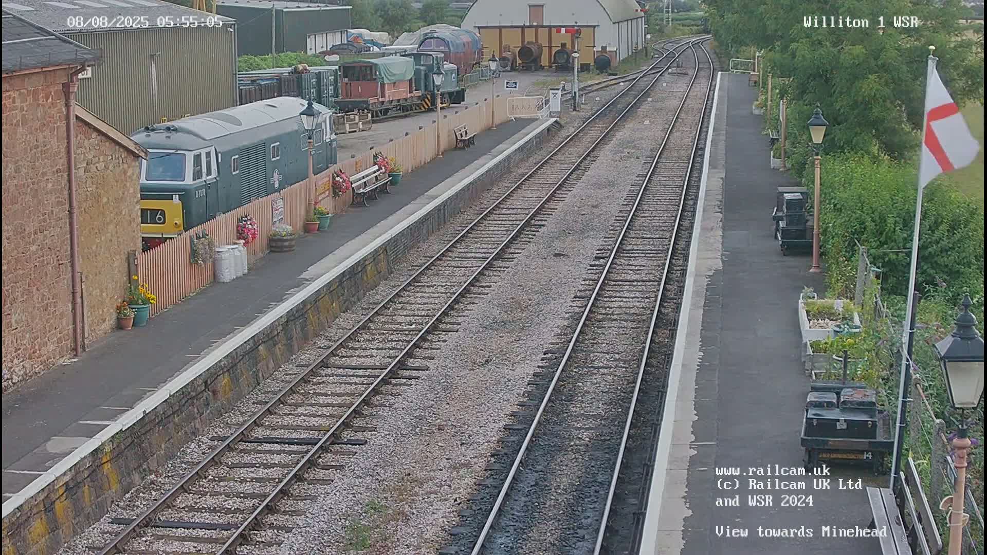 West Somerset Railway Williton Station North Platform View Live Cam  - Somerset, South West, England, United Kingdom