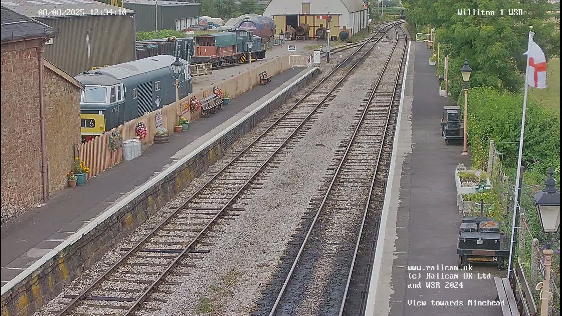 West Somerset Railway Williton Station North Platform View Live Cam  - Somerset, South West, England, United Kingdom