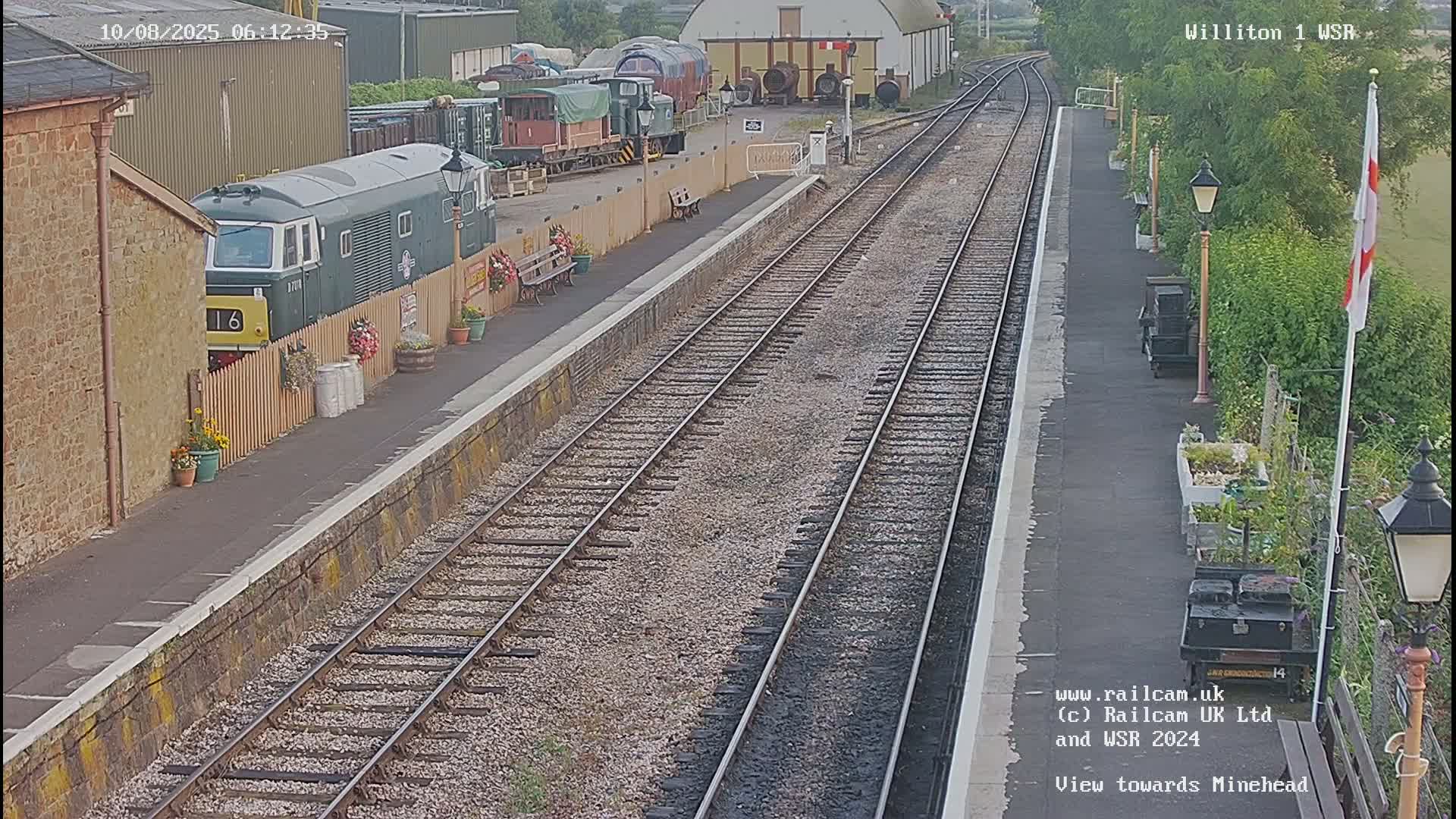 West Somerset Railway Williton Station North Platform View Live Cam  - Somerset, South West, England, United Kingdom