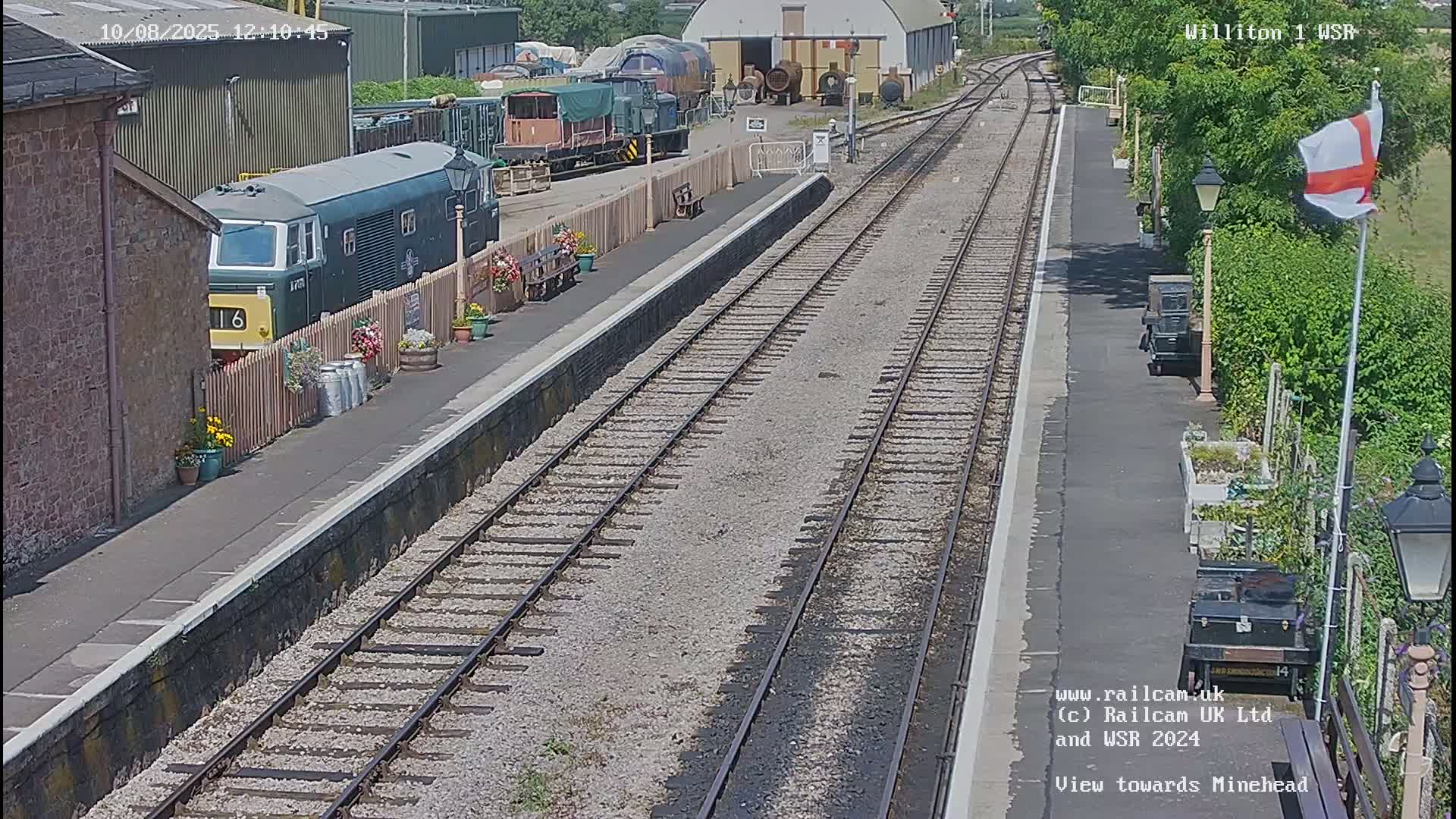 West Somerset Railway Williton Station North Platform View Live Cam  - Somerset, South West, England, United Kingdom
