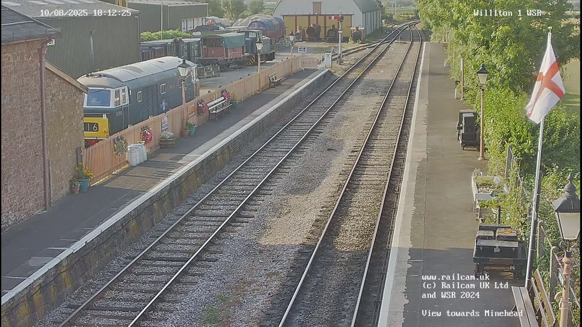 West Somerset Railway Williton Station North Platform View Live Cam  - Somerset, South West, England, United Kingdom
