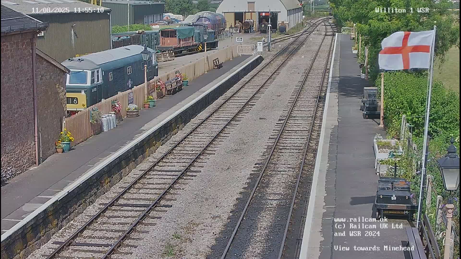 West Somerset Railway Williton Station North Platform View Live Cam  - Somerset, South West, England, United Kingdom