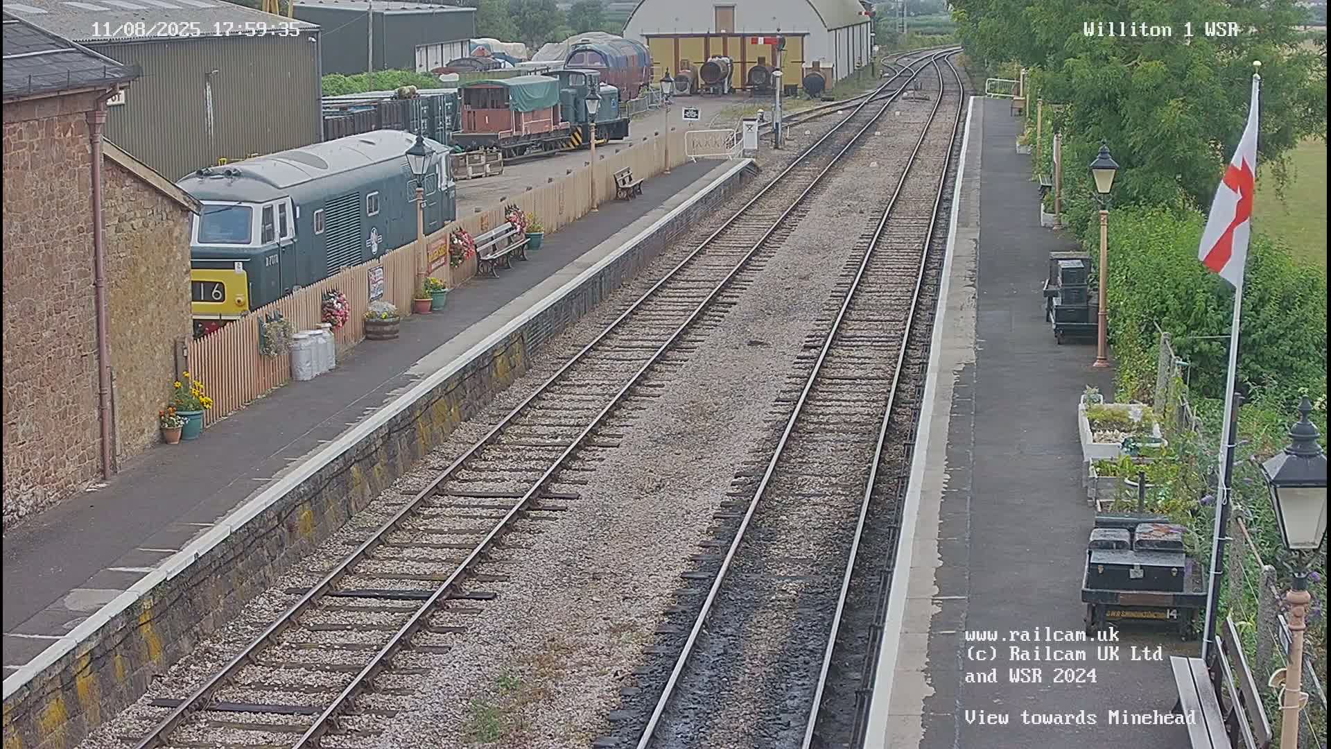 West Somerset Railway Williton Station North Platform View Live Cam  - Somerset, South West, England, United Kingdom