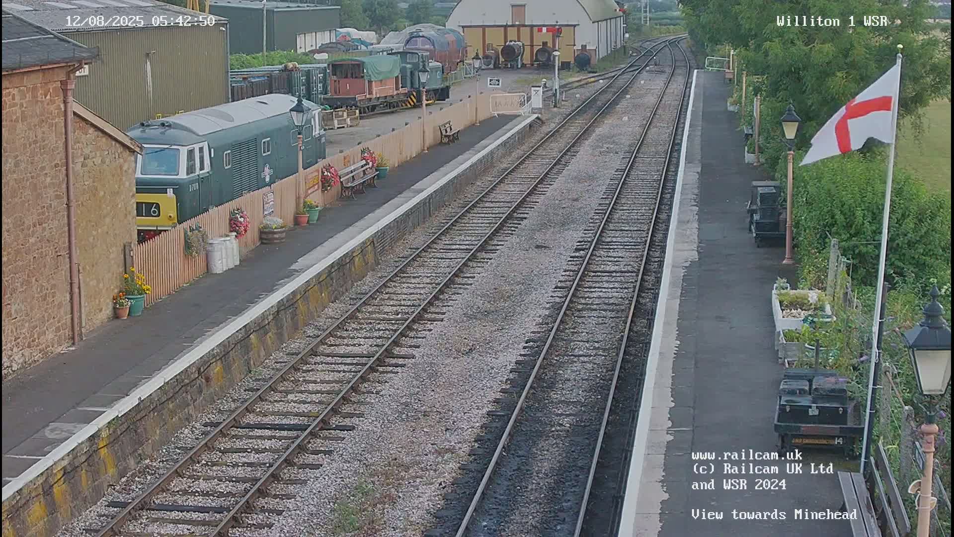 West Somerset Railway Williton Station North Platform View Live Cam  - Somerset, South West, England, United Kingdom