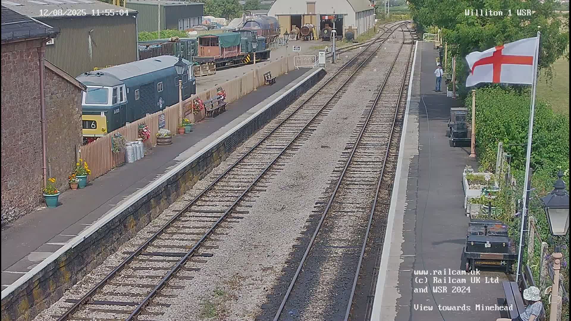 West Somerset Railway Williton Station North Platform View Live Cam  - Somerset, South West, England, United Kingdom