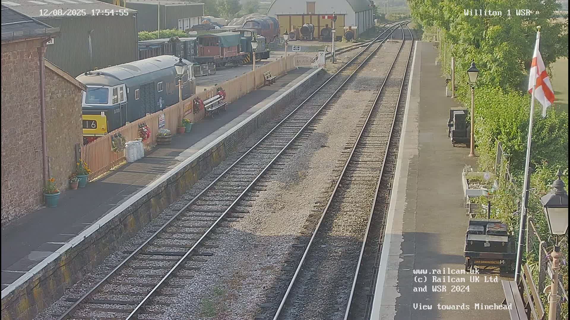 West Somerset Railway Williton Station North Platform View Live Cam  - Somerset, South West, England, United Kingdom