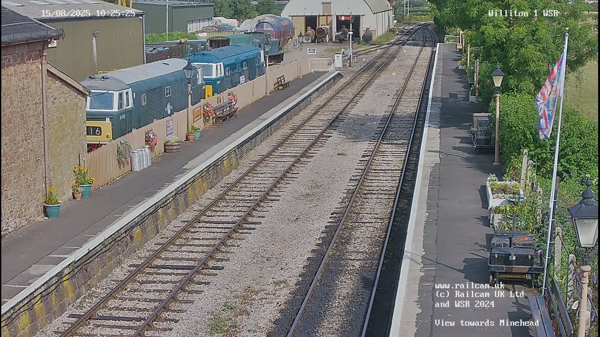 West Somerset Railway Williton Station North Platform View Live Cam  - Somerset, South West, England, United Kingdom