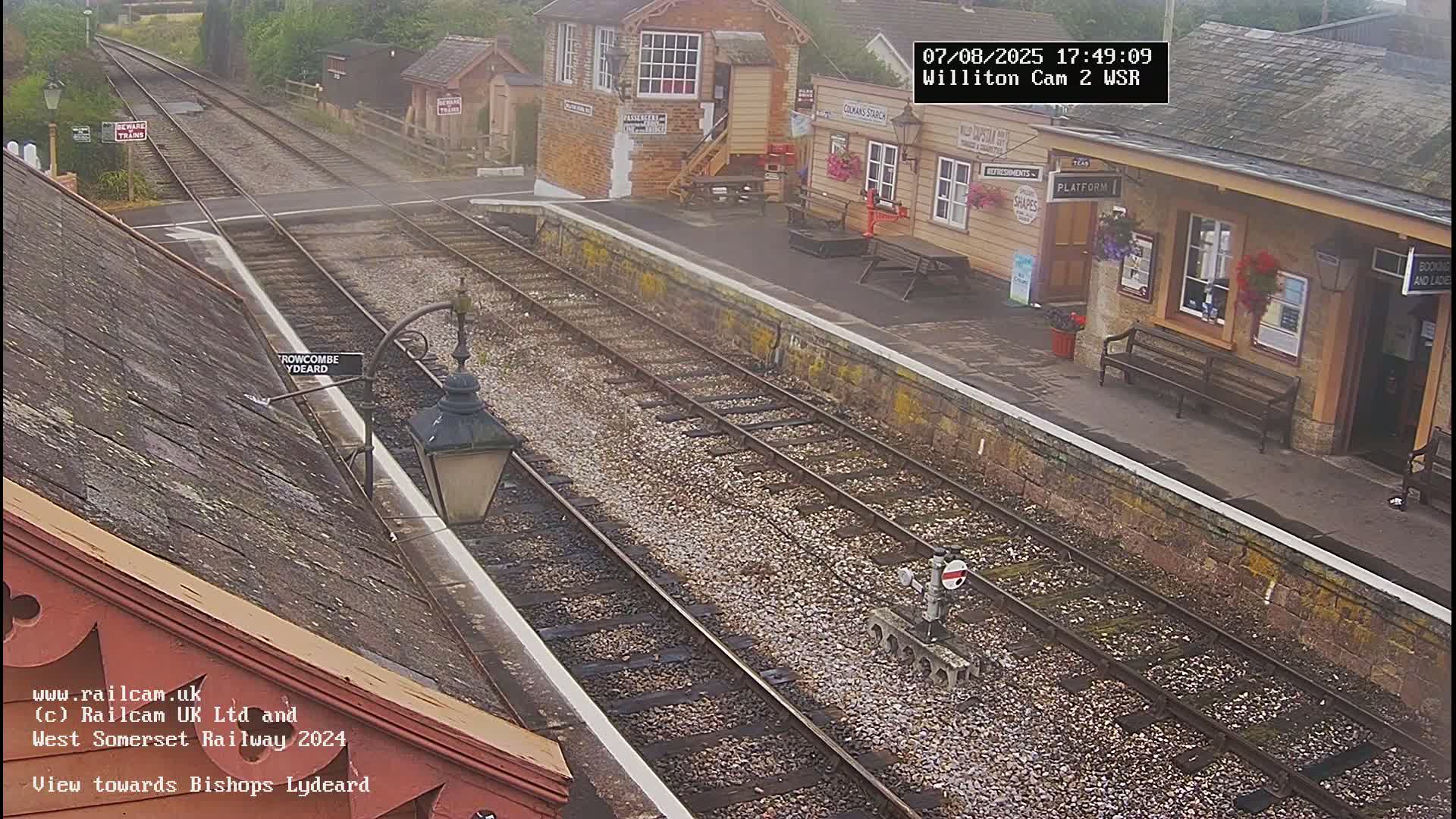 West Somerset Railway Williton Station South Platform View Live Cam  - Somerset, South West, England, United Kingdom