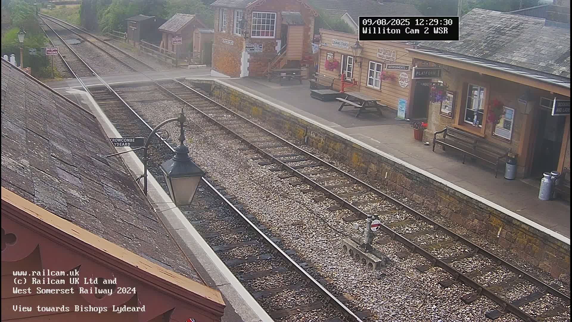 West Somerset Railway Williton Station South Platform View Live Cam  - Somerset, South West, England, United Kingdom