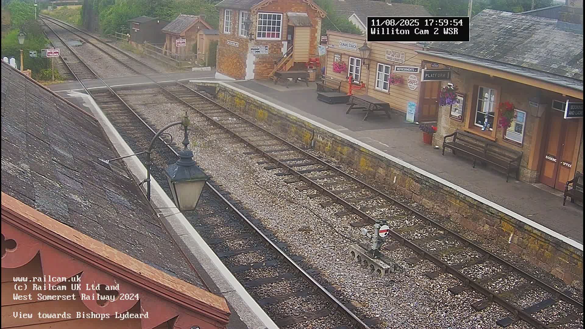 West Somerset Railway Williton Station South Platform View Live Cam  - Somerset, South West, England, United Kingdom