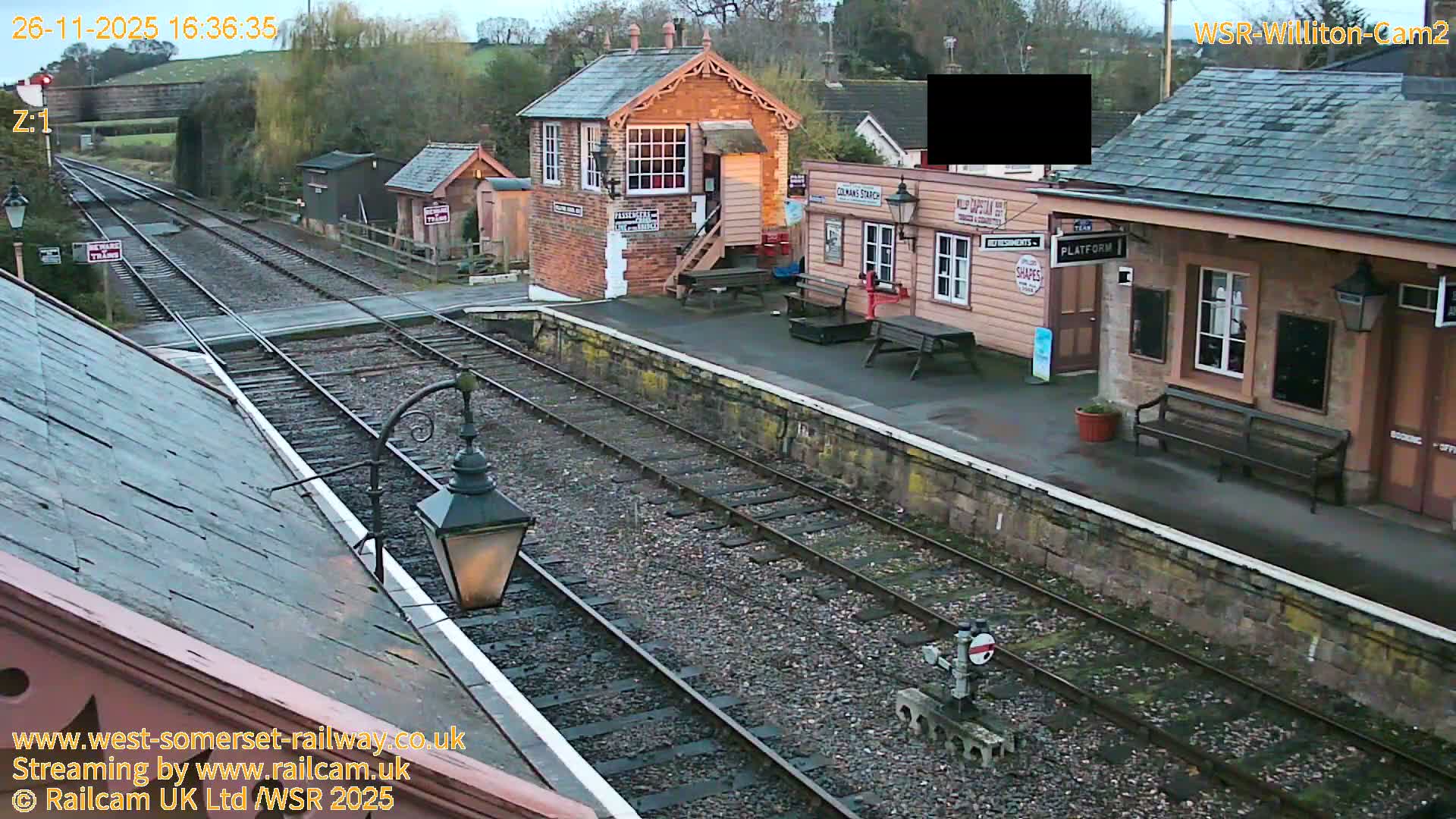West Somerset Railway Williton Station South Platform View Live Cam  - Somerset, South West, England, United Kingdom