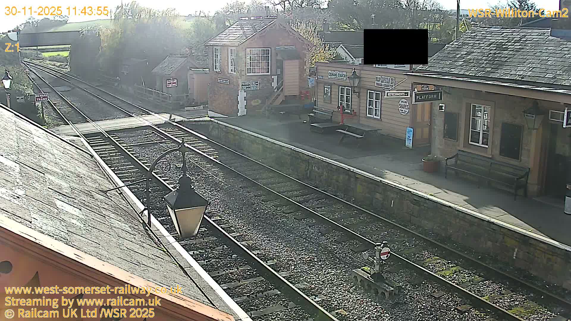 West Somerset Railway Williton Station South Platform View Live Cam  - Somerset, South West, England, United Kingdom