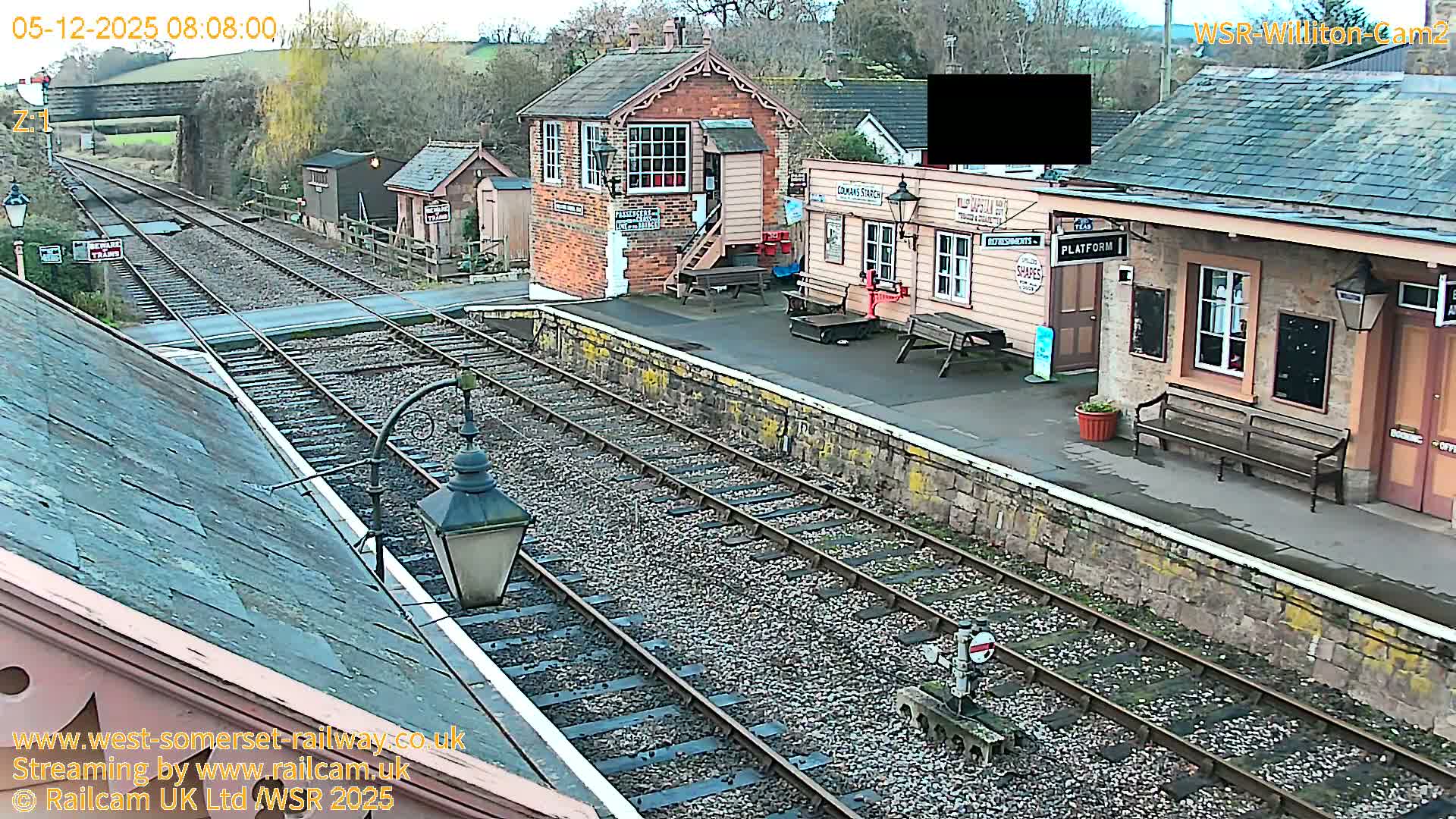 West Somerset Railway Williton Station South Platform View Live Cam  - Somerset, South West, England, United Kingdom