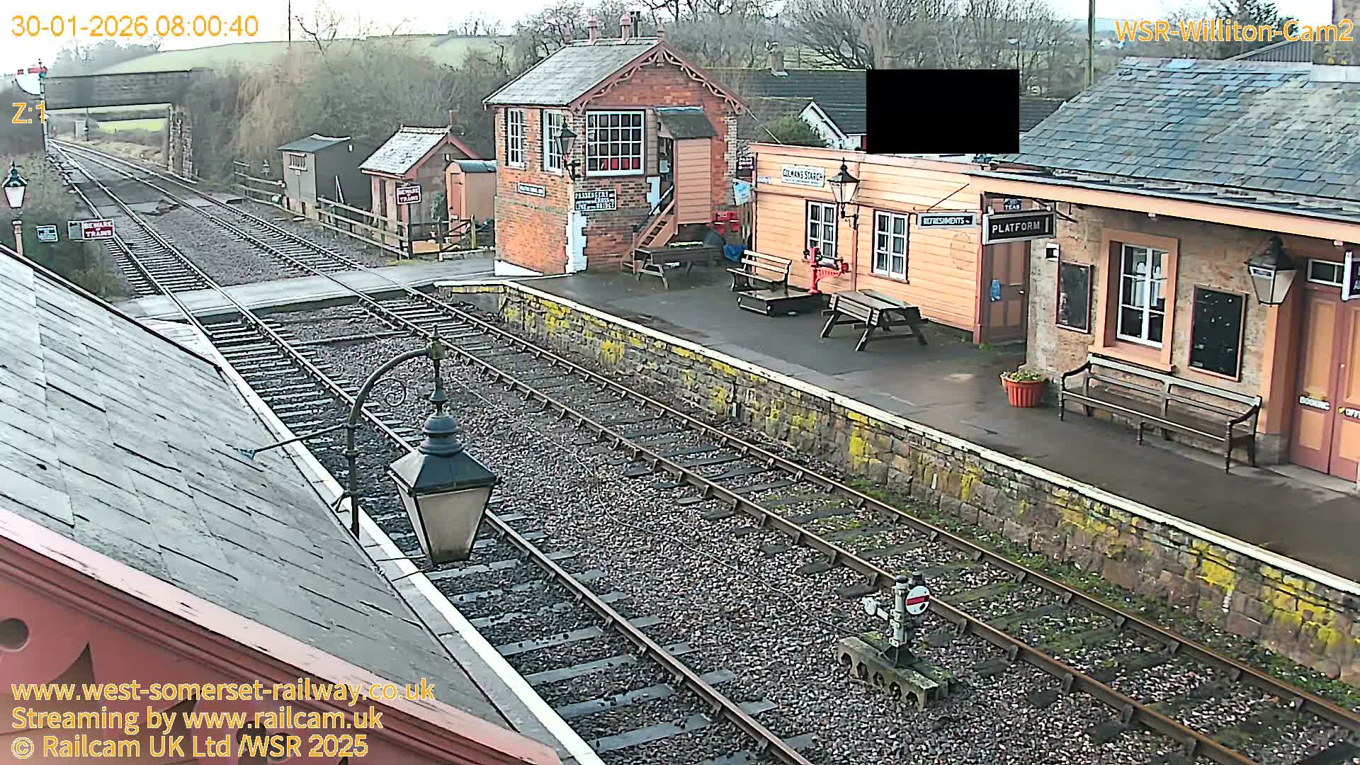 West Somerset Railway Williton Station South Platform View Live Cam  - Somerset, South West, England, United Kingdom