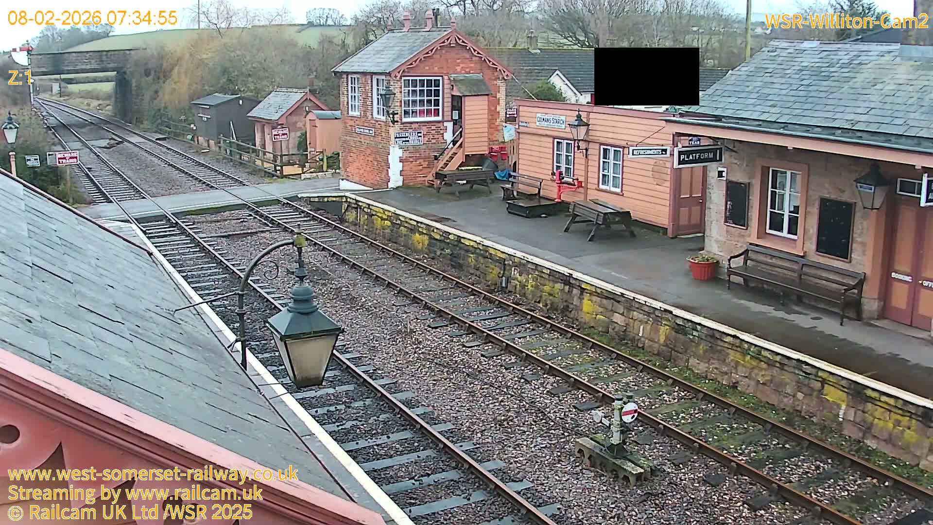 West Somerset Railway Williton Station South Platform View Live Cam  - Somerset, South West, England, United Kingdom