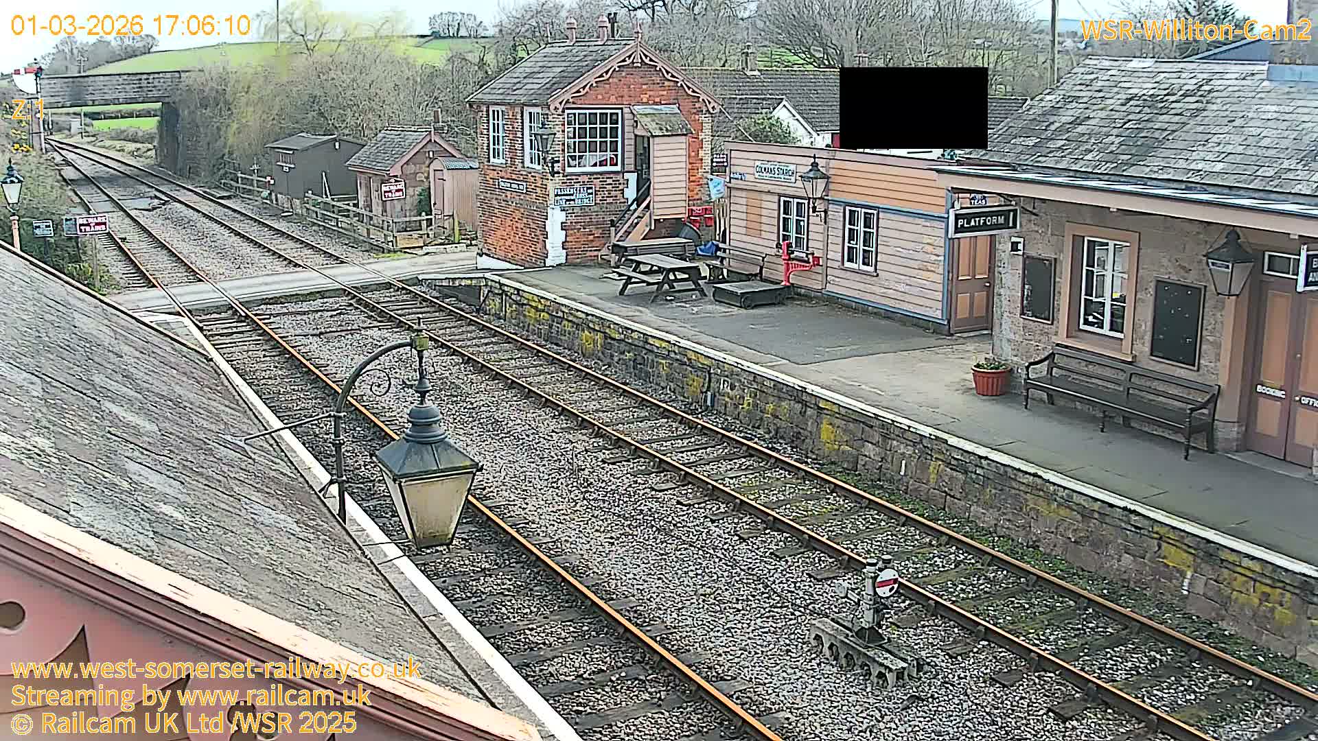 West Somerset Railway Williton Station South Platform View Live Cam  - Somerset, South West, England, United Kingdom