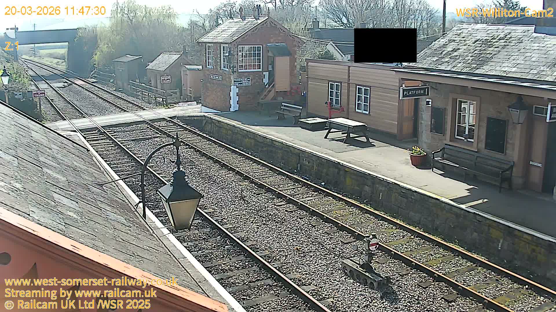 West Somerset Railway Williton Station South Platform View Live Cam  - Somerset, South West, England, United Kingdom