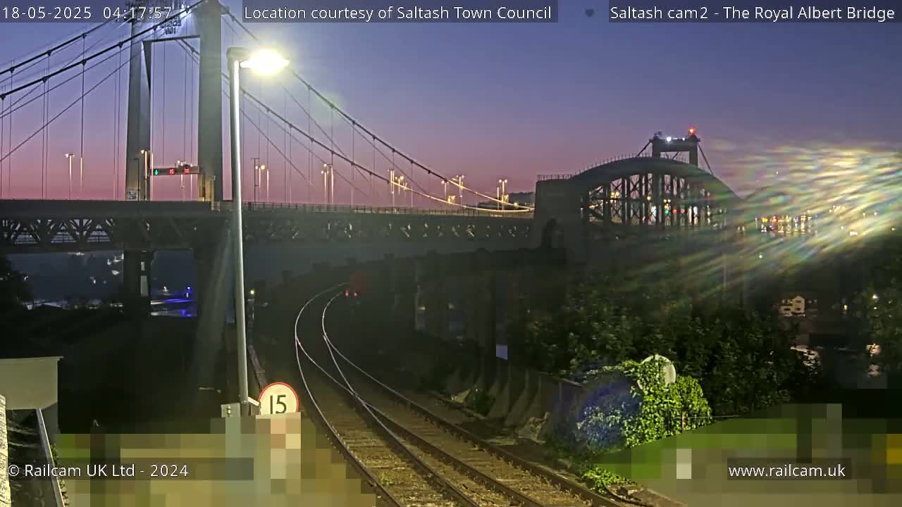 Saltash,  The Royal Albert Railway Bridge & Tamar Bridge / River Live Cam - Cornwall, South West, England, United Kingdom