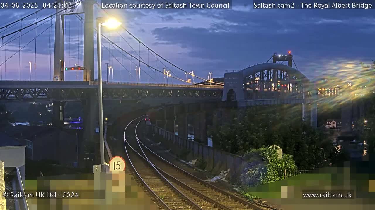 Saltash,  The Royal Albert Railway Bridge & Tamar Bridge / River Live Cam - Cornwall, South West, England, United Kingdom