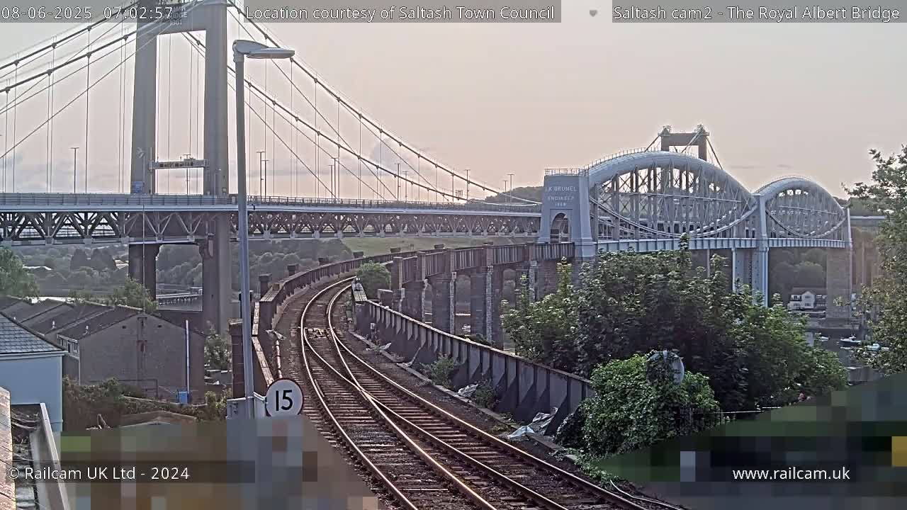 Saltash,  The Royal Albert Railway Bridge & Tamar Bridge / River Live Cam - Cornwall, South West, England, United Kingdom