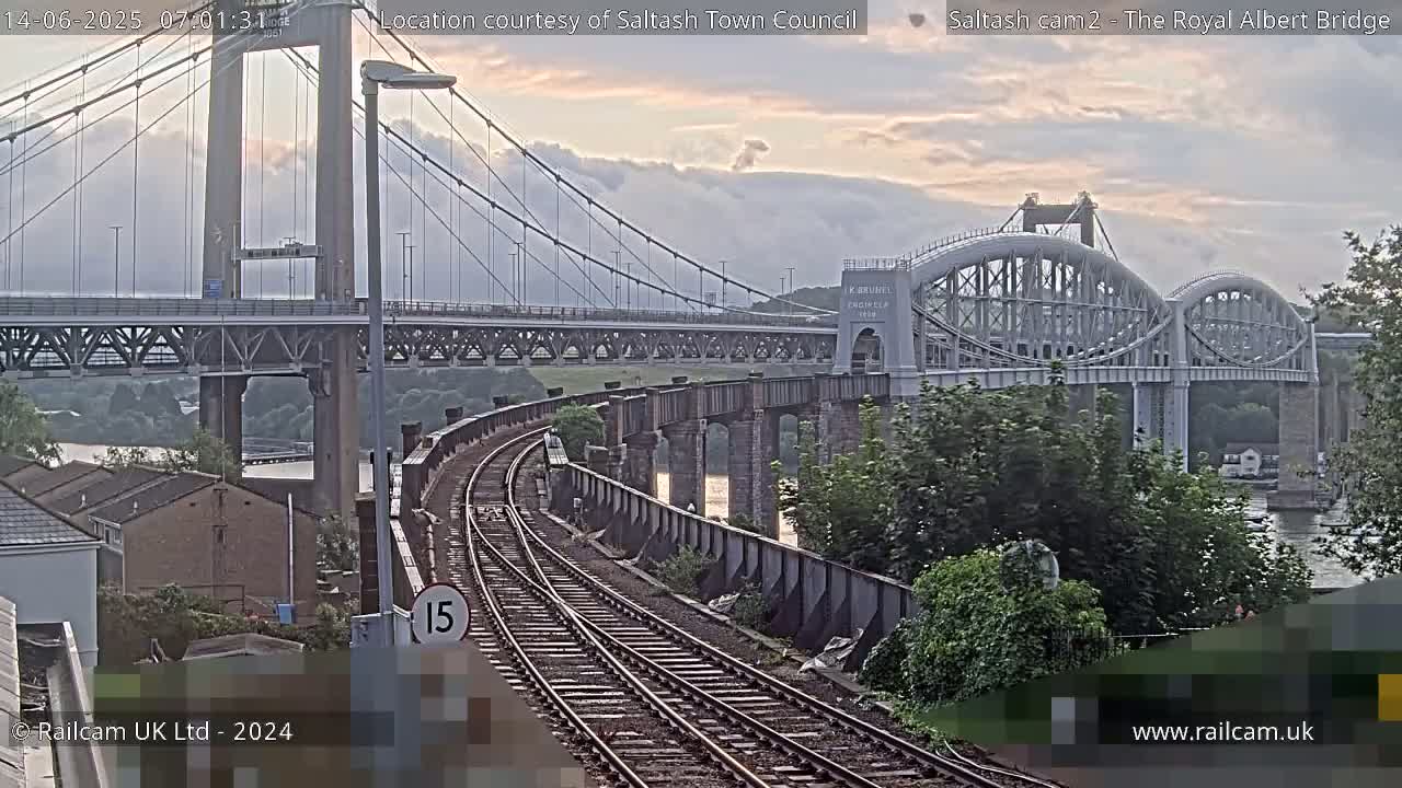 Saltash,  The Royal Albert Railway Bridge & Tamar Bridge / River Live Cam - Cornwall, South West, England, United Kingdom