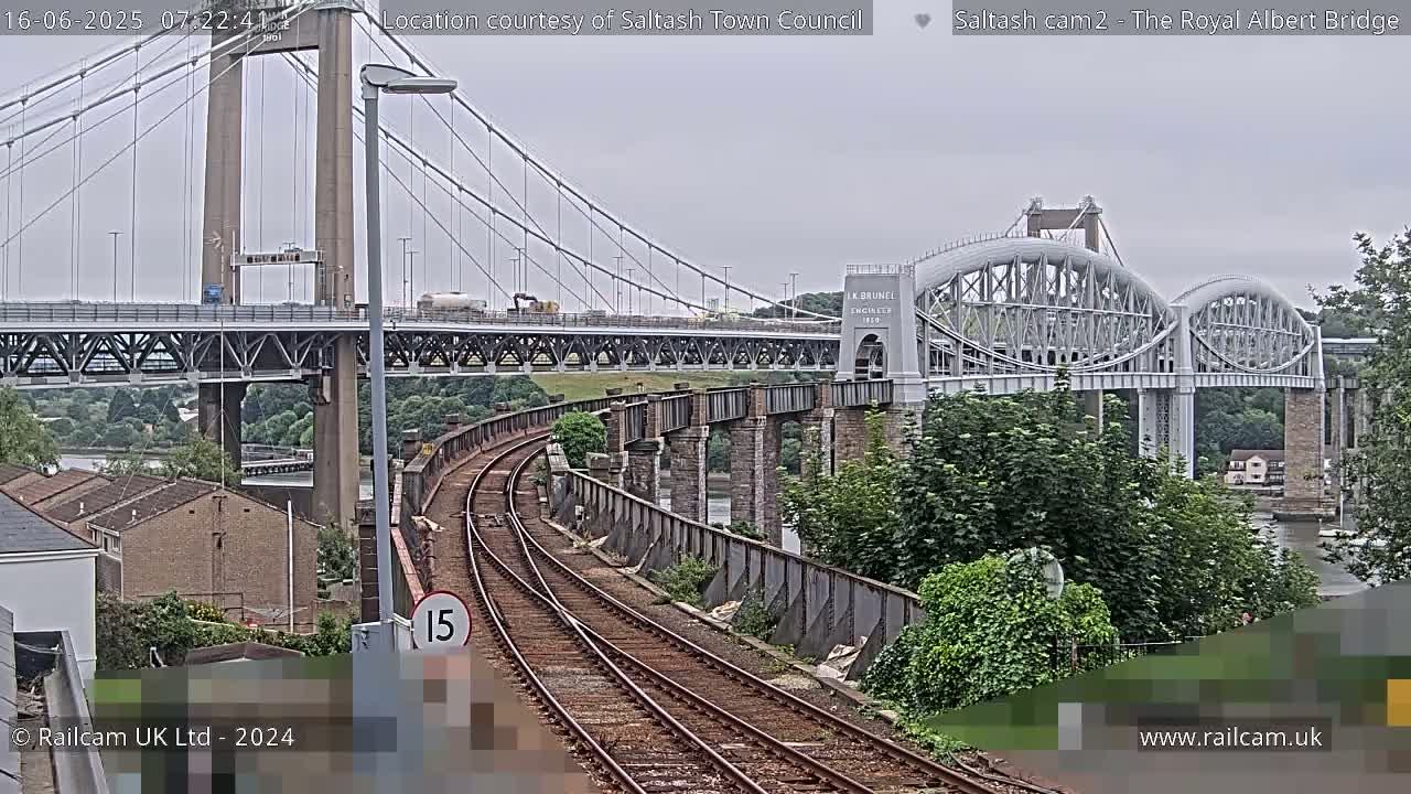 Saltash,  The Royal Albert Railway Bridge & Tamar Bridge / River Live Cam - Cornwall, South West, England, United Kingdom