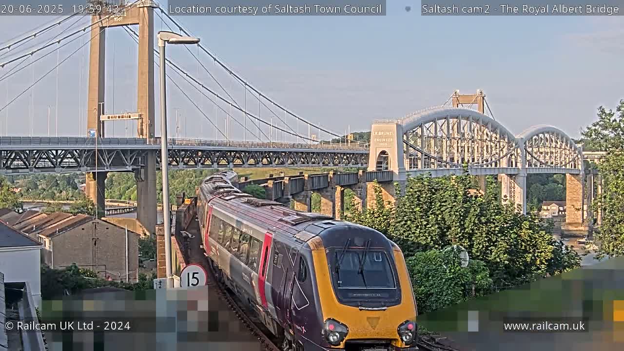 Saltash,  The Royal Albert Railway Bridge & Tamar Bridge / River Live Cam - Cornwall, South West, England, United Kingdom