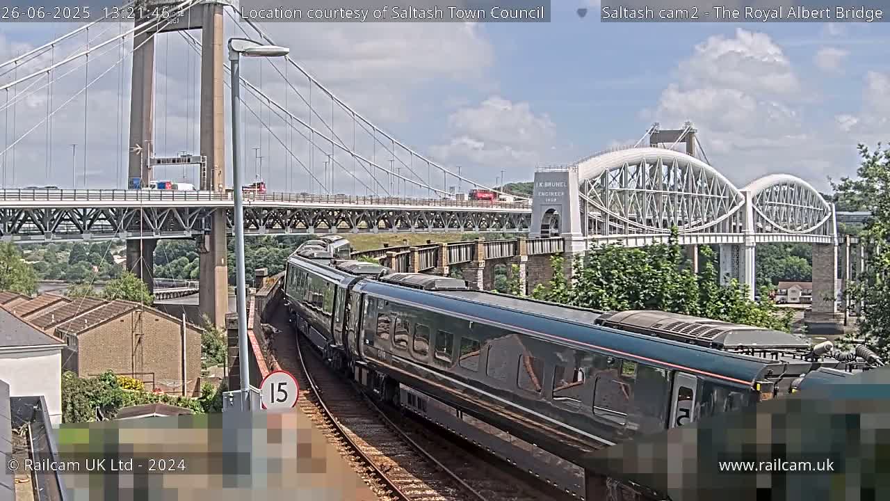 Saltash,  The Royal Albert Railway Bridge & Tamar Bridge / River Live Cam - Cornwall, South West, England, United Kingdom