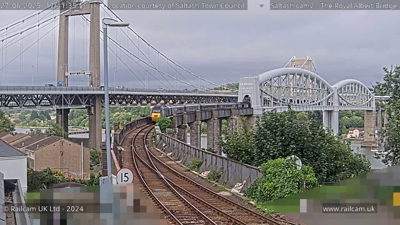 Saltash,  The Royal Albert Railway Bridge & Tamar Bridge / River Live Cam - Cornwall, South West, England, United Kingdom