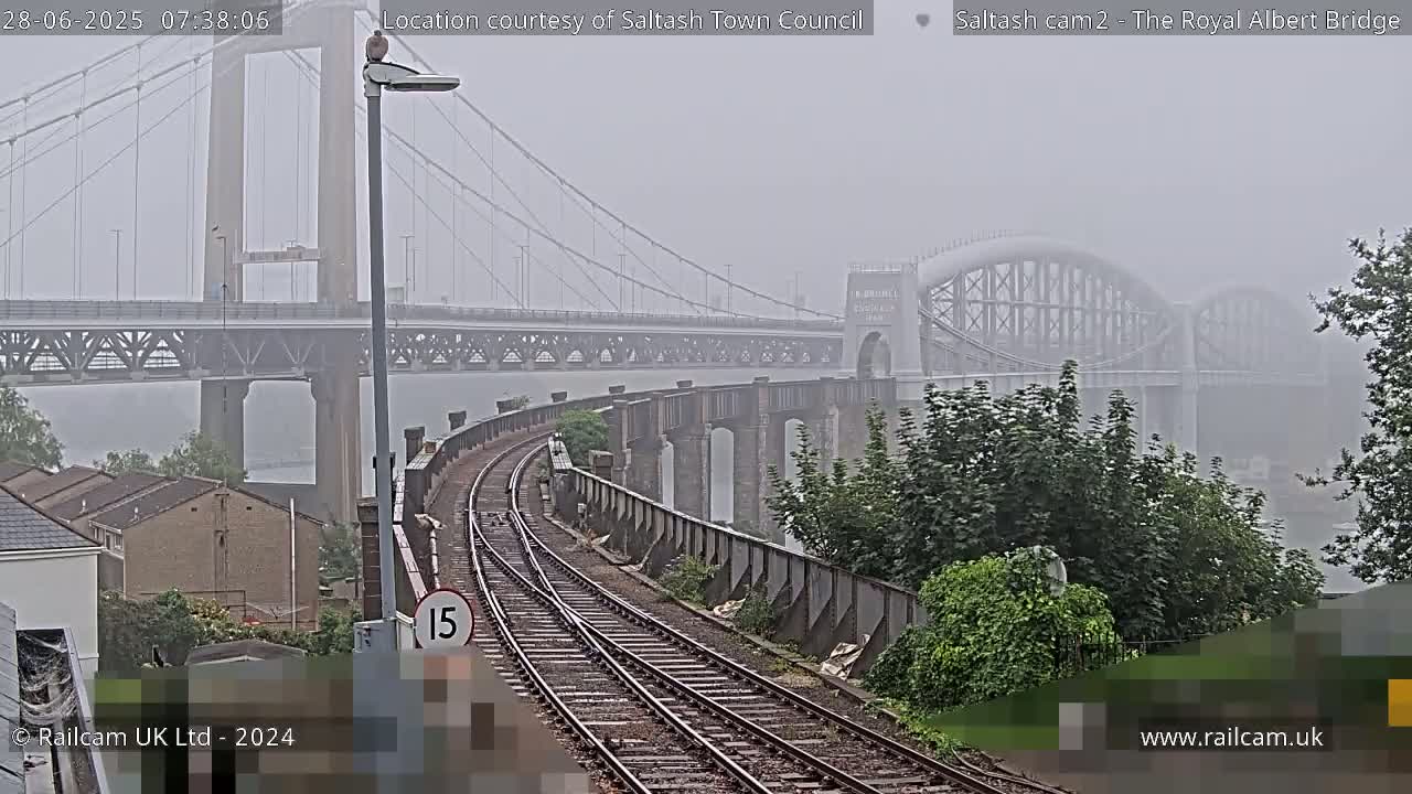 Saltash,  The Royal Albert Railway Bridge & Tamar Bridge / River Live Cam - Cornwall, South West, England, United Kingdom