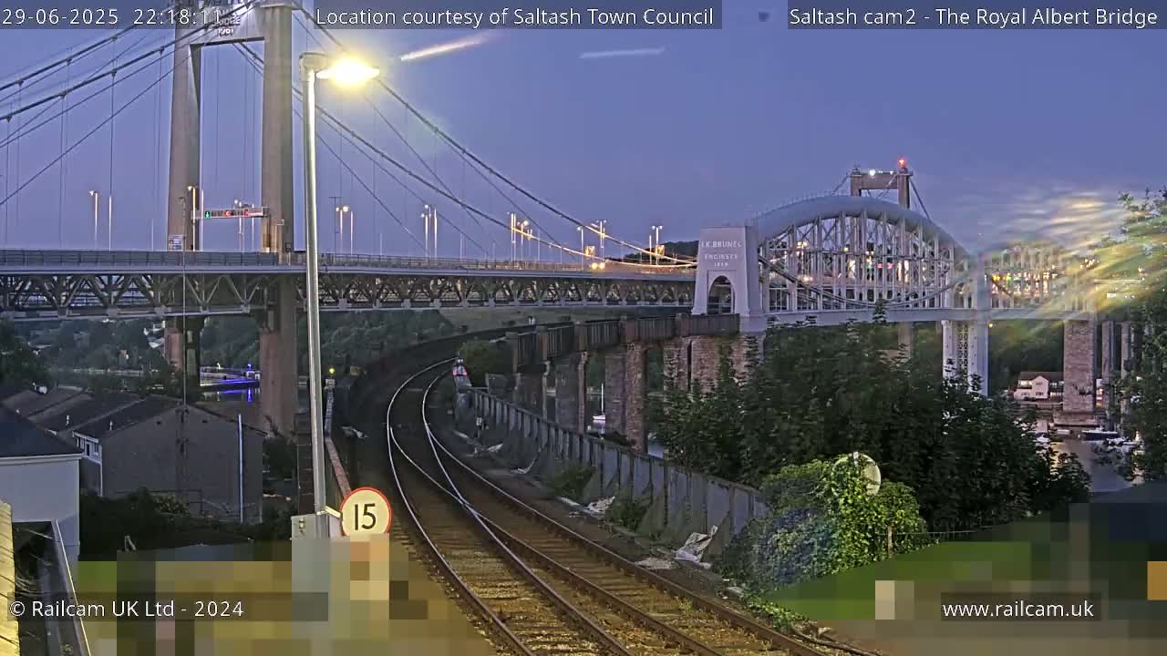Saltash,  The Royal Albert Railway Bridge & Tamar Bridge / River Live Cam - Cornwall, South West, England, United Kingdom