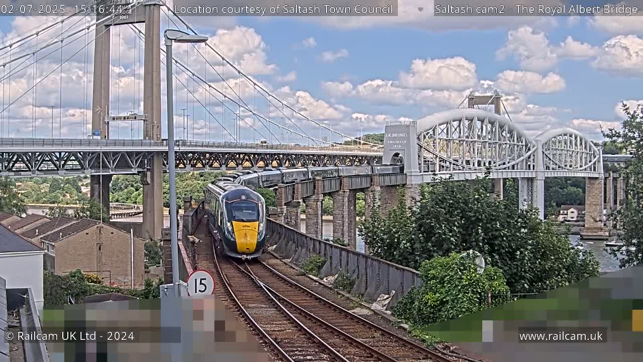 Saltash,  The Royal Albert Railway Bridge & Tamar Bridge / River Live Cam - Cornwall, South West, England, United Kingdom