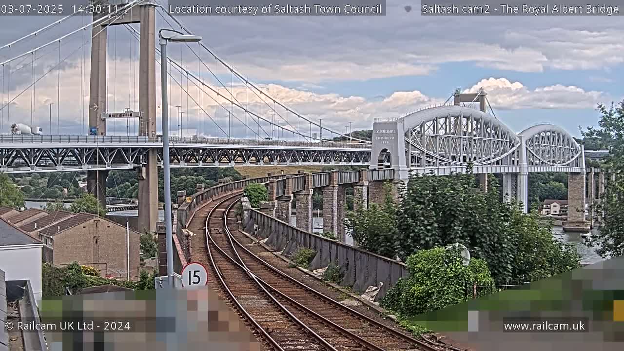 Saltash,  The Royal Albert Railway Bridge & Tamar Bridge / River Live Cam - Cornwall, South West, England, United Kingdom